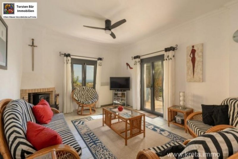 Rethymno Kreta, Agia Triada Villa mit Panoramablick auf das Meer Haus kaufen